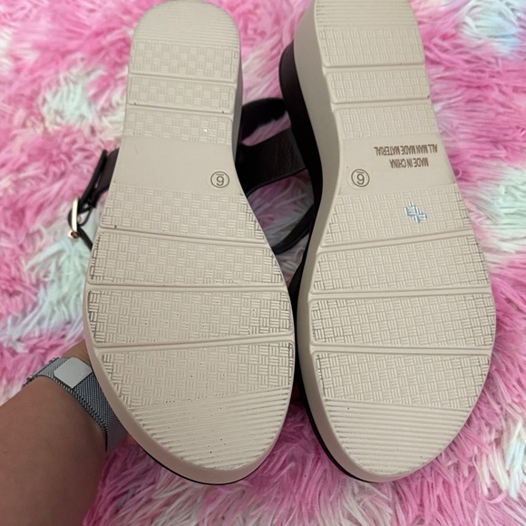 Brown and beige Wedge Sandals. NWOT! - Picture 5 of 9